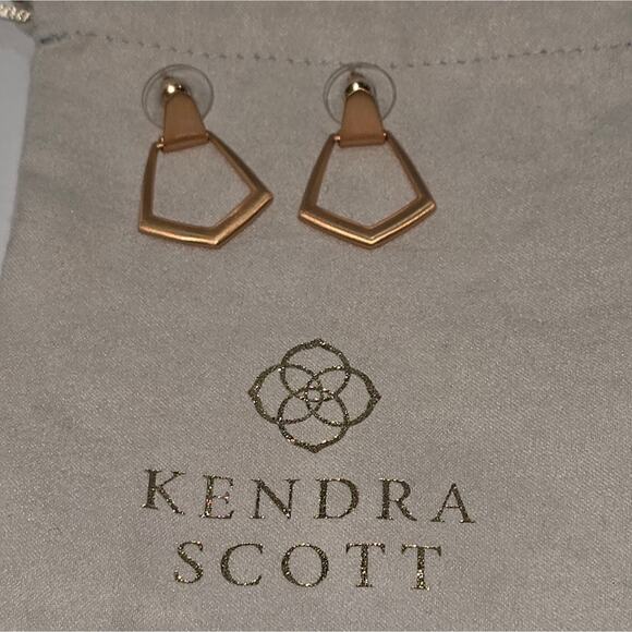 Kendra Scott Paxton Door Knocker‎ Earrings, Rose Gold Plated Brass - Picture 1 of 3